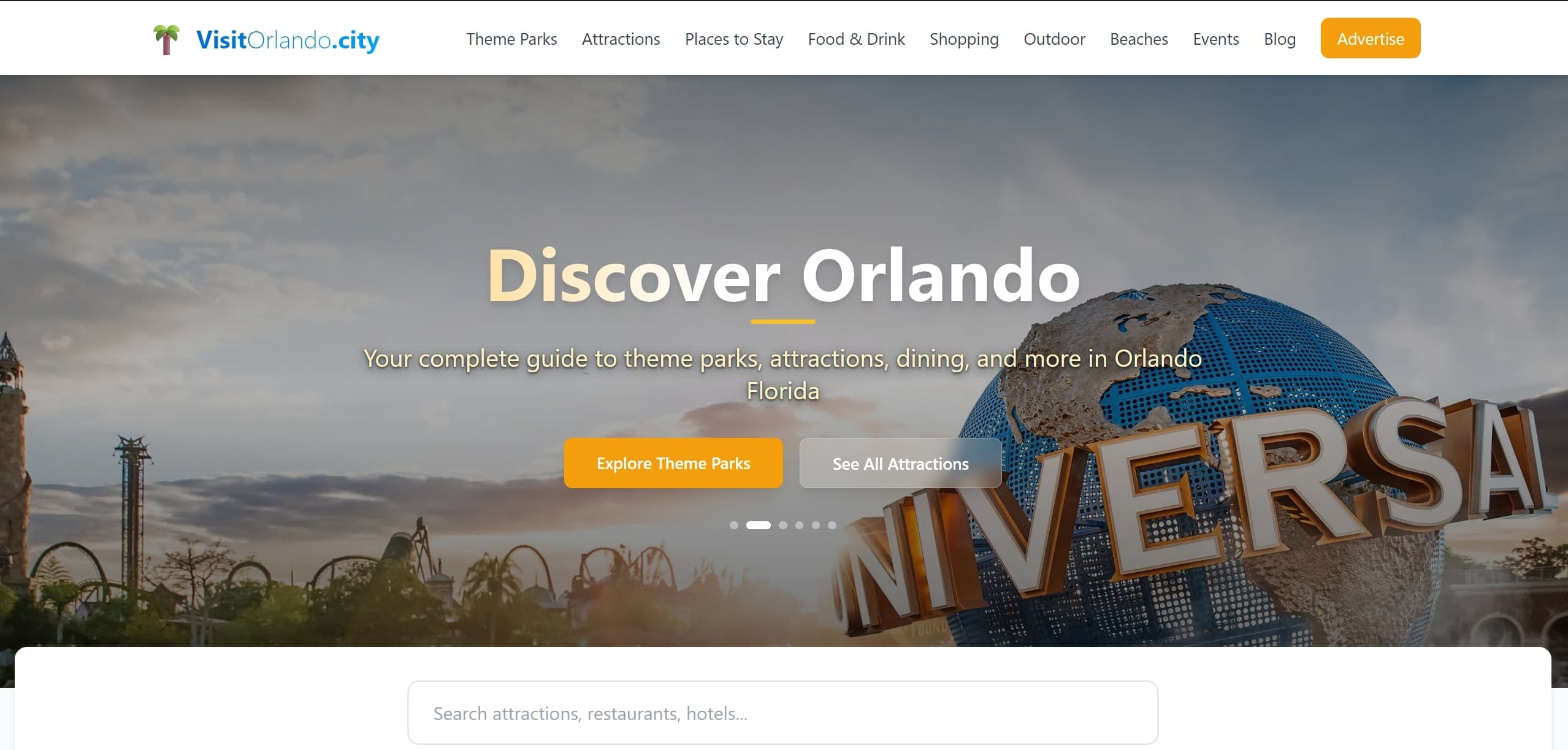 VisitOrlando.city homepage — Discover Orlando tourism portal